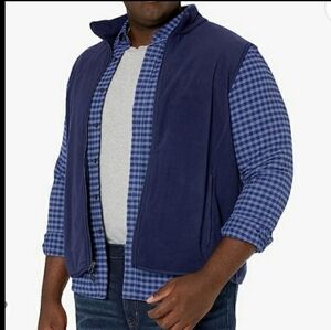 Amazon Essentials Men's Full-Zip Polar Fleece Vest in Navy Size M